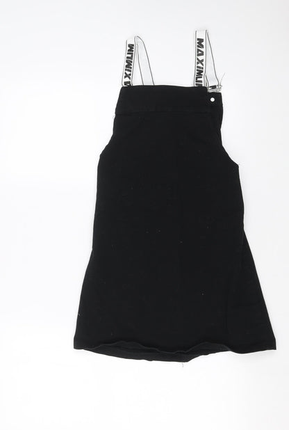 Divided by H&M Womens Black   Pinafore/Dungaree Dress  Size 4