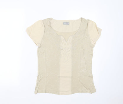 Womens UK Size 14 Marks and Spencer Beige Basic Blouse