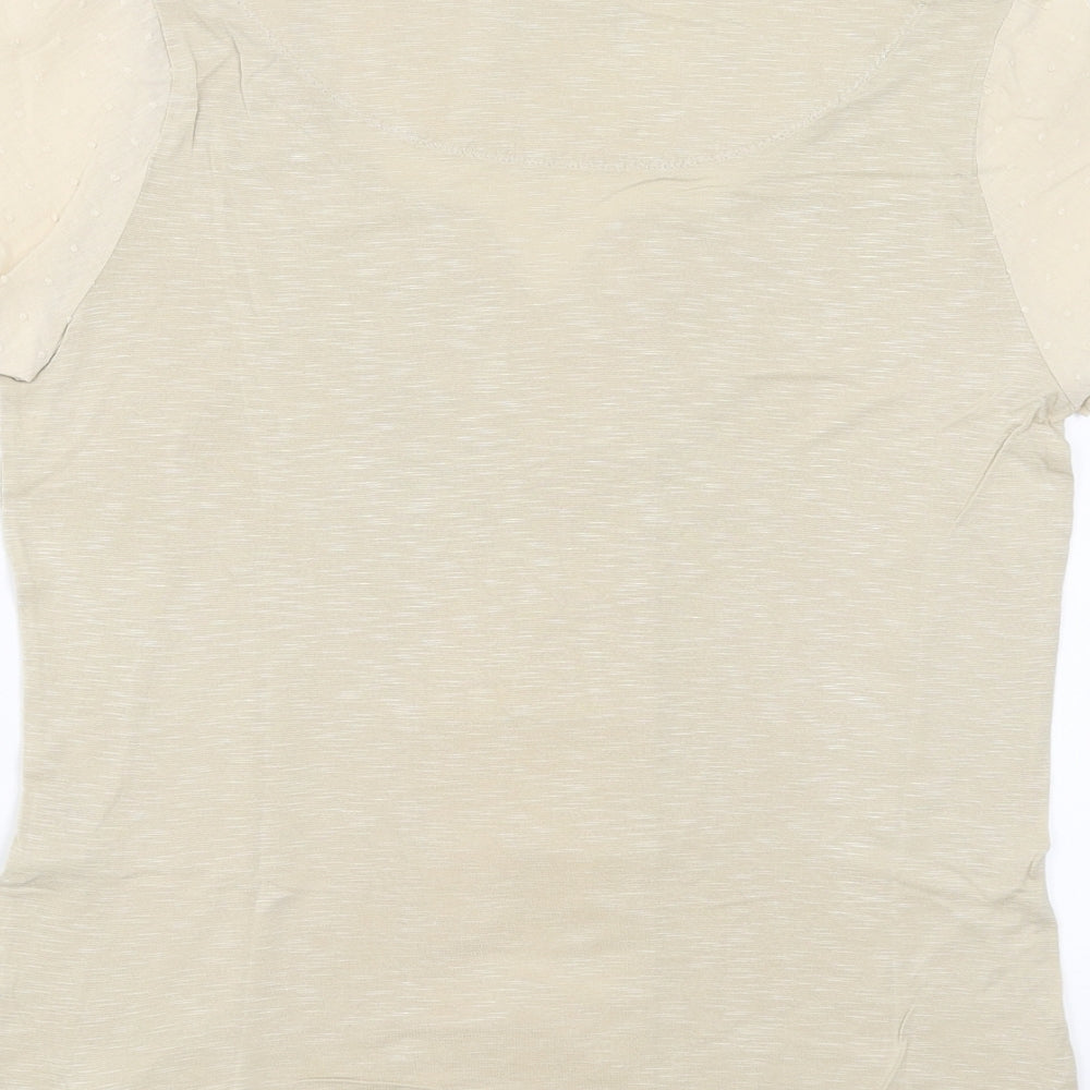 Womens UK Size 14 Marks and Spencer Beige Basic Blouse