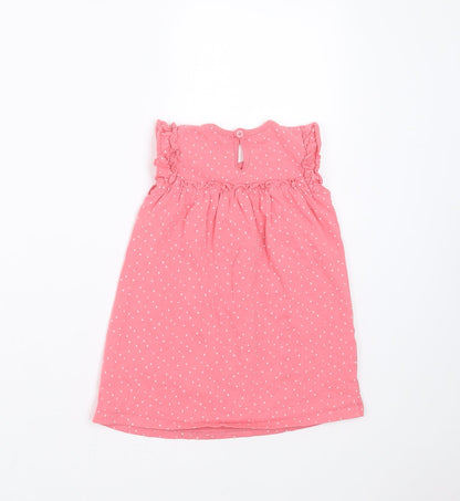 George Girls Pink Polka Dot  T-Shirt Dress  Size 12-18 Months