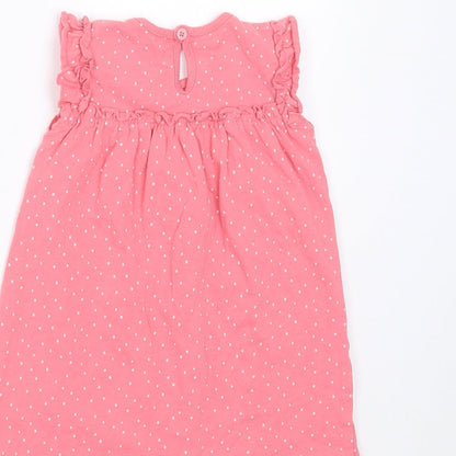 George Girls Pink Polka Dot  T-Shirt Dress  Size 12-18 Months