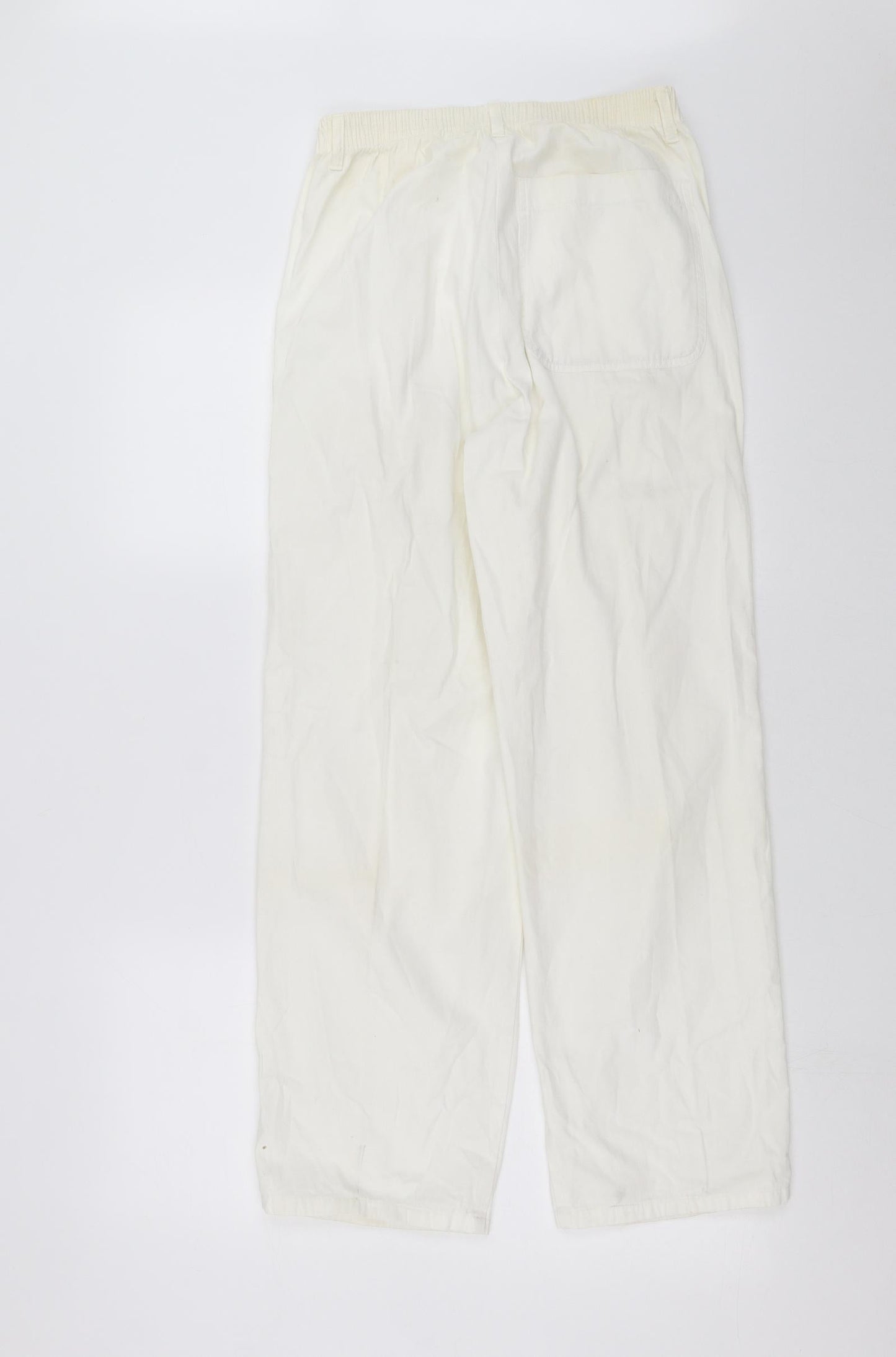 Womens UK Size S Preworn Regular Fit  White Trousers