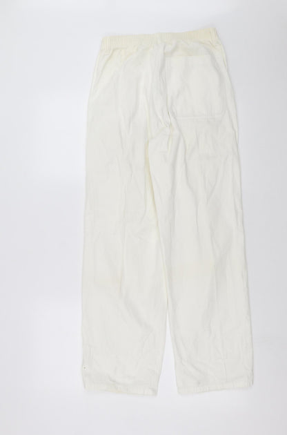 Womens UK Size S Preworn Regular Fit  White Trousers