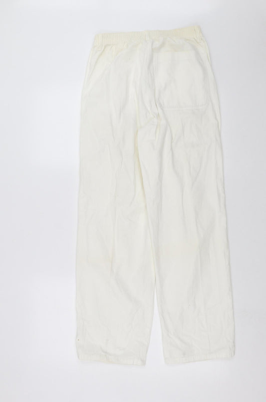 Womens UK Size S Preworn Regular Fit  White Trousers