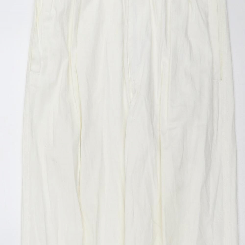 Womens UK Size S Preworn Regular Fit  White Trousers