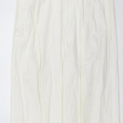 Womens UK Size S Preworn Regular Fit  White Trousers