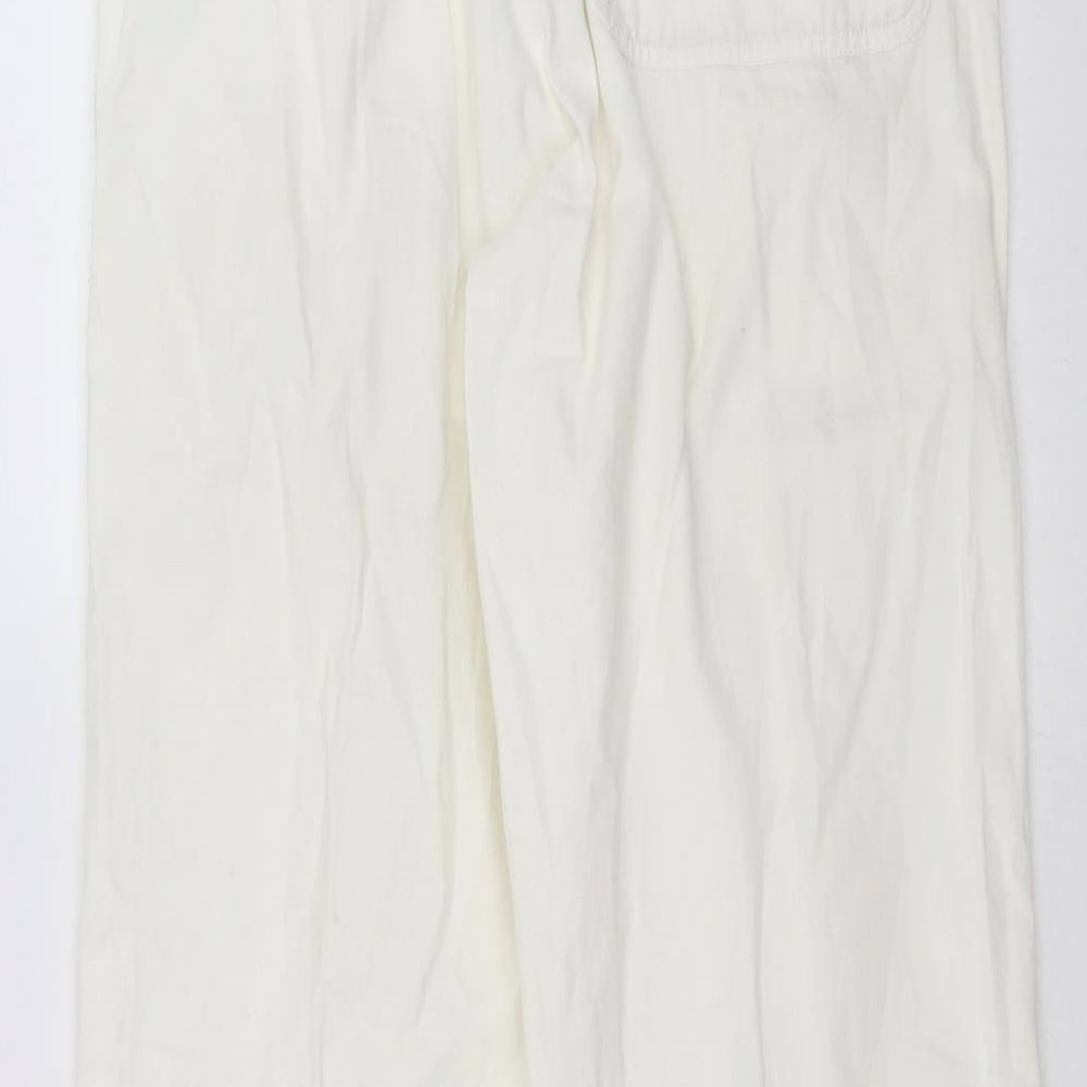 Womens UK Size S Preworn Regular Fit  White Trousers