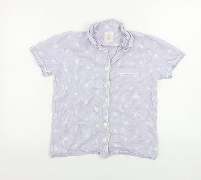 F&F  Womens Black Floral  Basic Button-Up Size 6