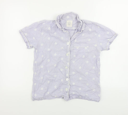 F&F  Womens Black Floral  Basic Button-Up Size 6