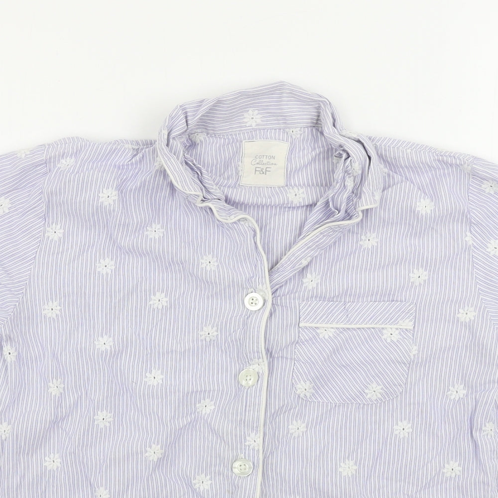 F&F  Womens Black Floral  Basic Button-Up Size 6