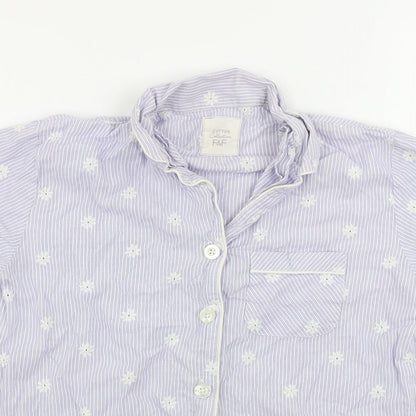 F&F  Womens Black Floral  Basic Button-Up Size 6