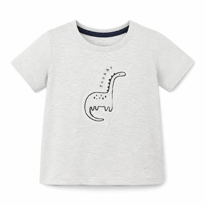 George Boys Grey   Basic T-Shirt Size 12-18 Months  - Dinosaur print