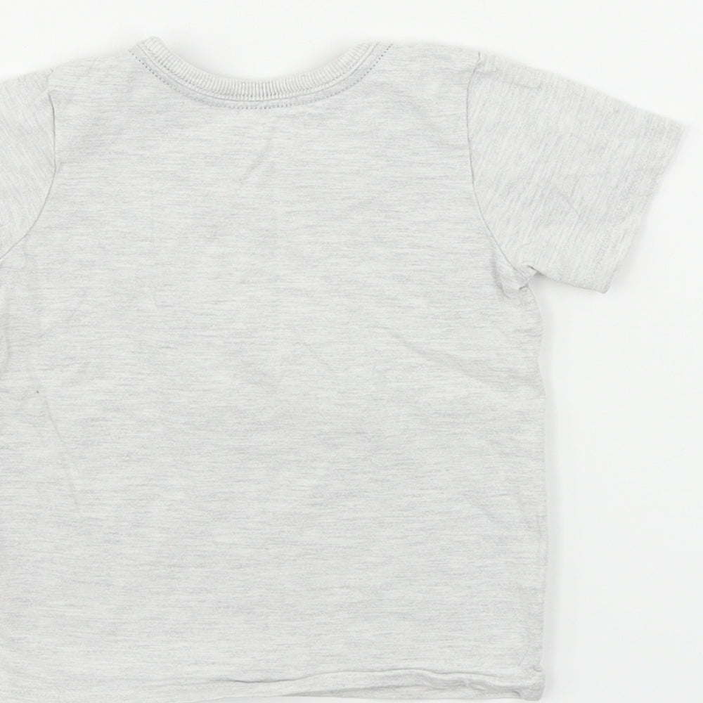 George Boys Grey   Basic T-Shirt Size 12-18 Months  - Dinosaur print