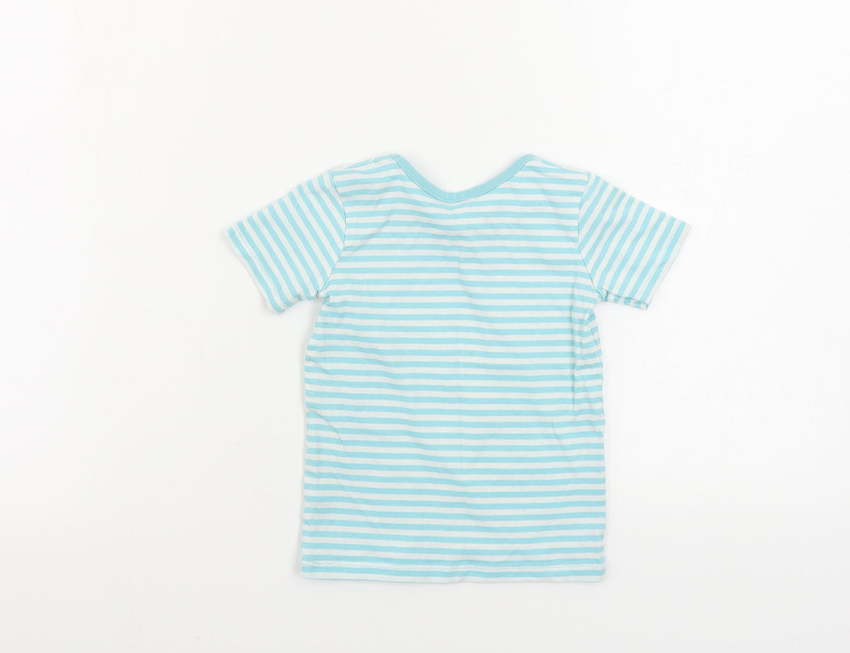 George  Boys Blue Striped  Basic Blouse Size 12-18 Months