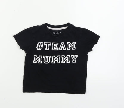 Pep&co      Boys Black   Basic T-Shirt Size 3-4 Years