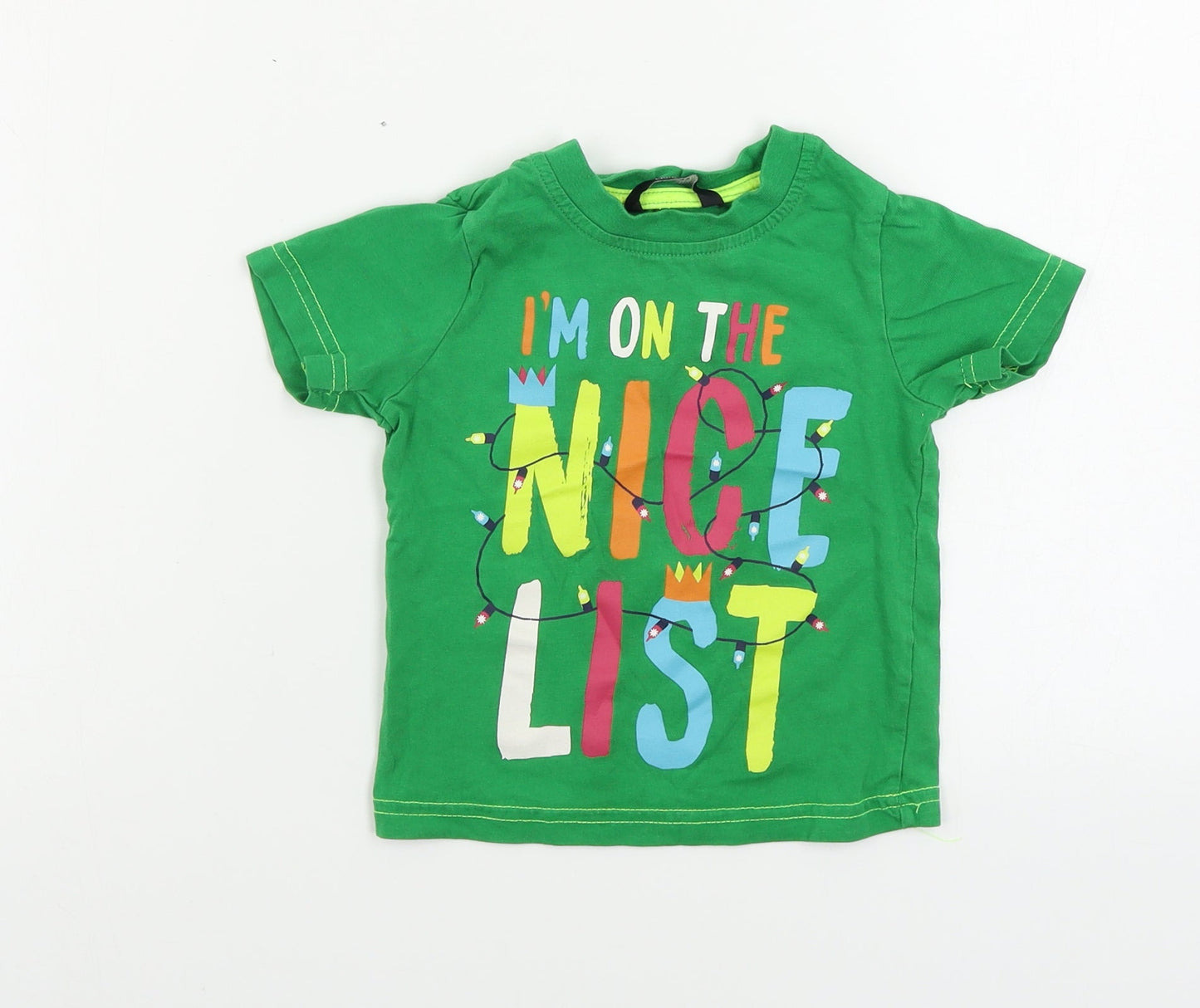 George  Boys Grey   Basic T-Shirt Size 12-18 Months  - Christmas T Shirt