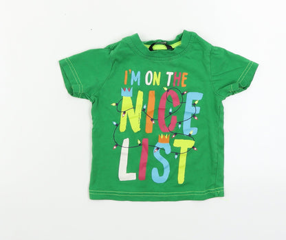 George  Boys Grey   Basic T-Shirt Size 12-18 Months  - Christmas T Shirt