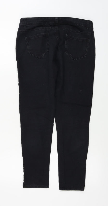 Denim & Co. Womens Black   Skinny Jeans Size 14 L24 in
