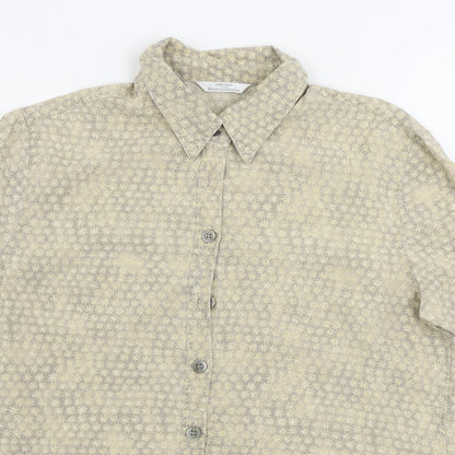 Womens UK Size 10 Marks and Spencer Beige Basic Button-Up