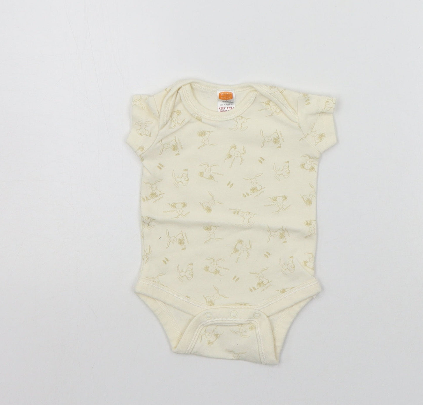 MINIMODE Baby Beige Geometric  Babygrow One-Piece Size Newborn