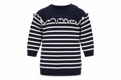 Matalan Baby Blue Striped  Jumper Dress  Size 9-12 Months