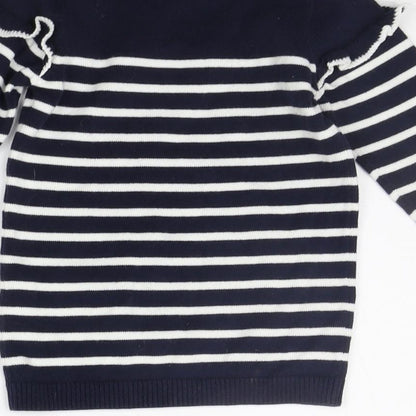 Matalan Baby Blue Striped  Jumper Dress  Size 9-12 Months