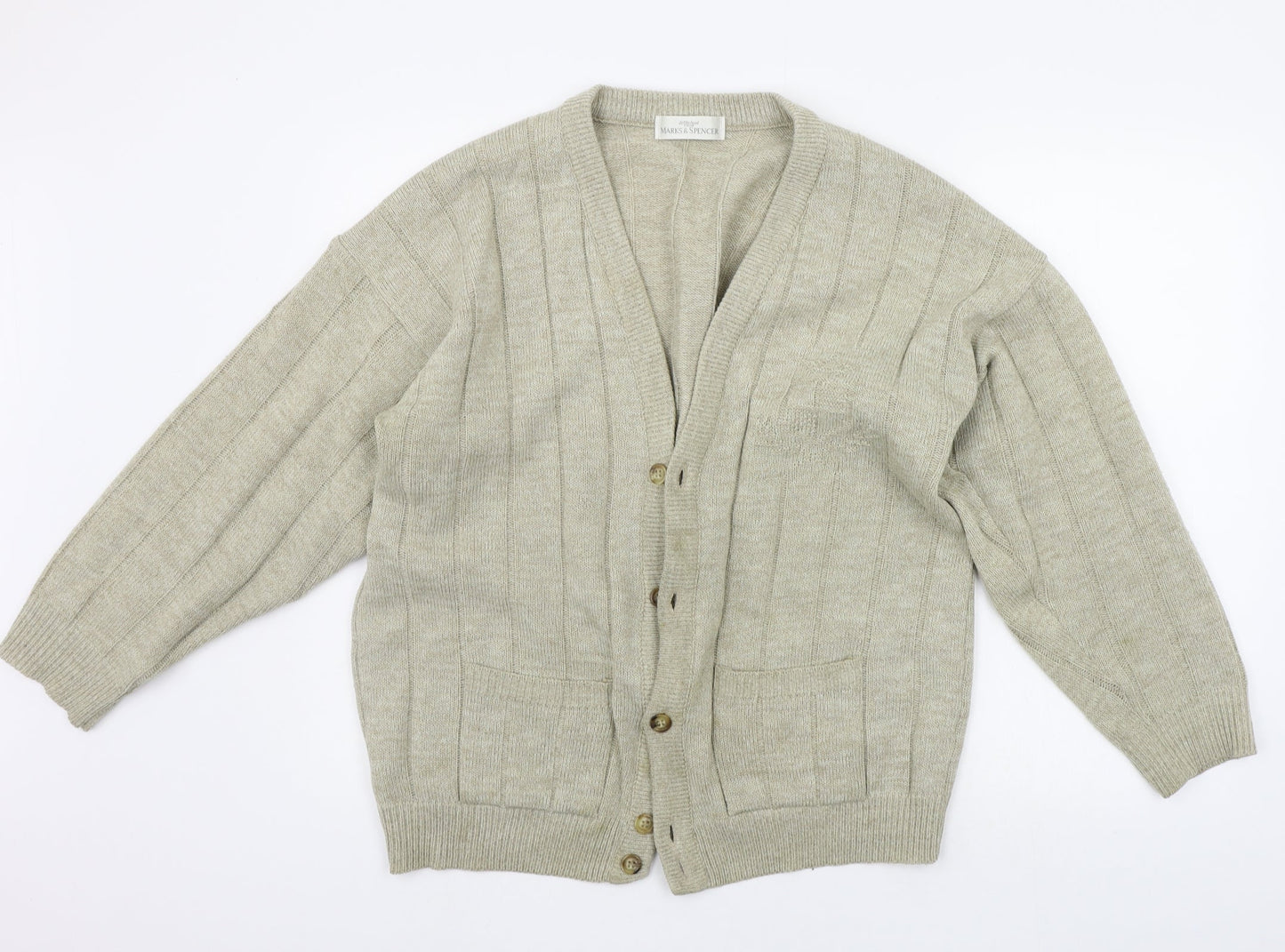 Womens UK Size M Marks and Spencer Beige Cardigan Jumper