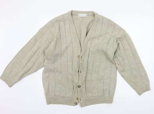 Womens UK Size M Marks and Spencer Beige Cardigan Jumper