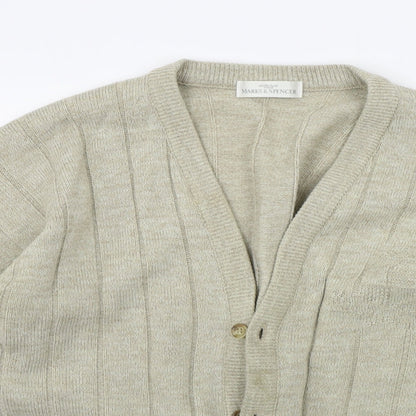 Womens UK Size M Marks and Spencer Beige Cardigan Jumper