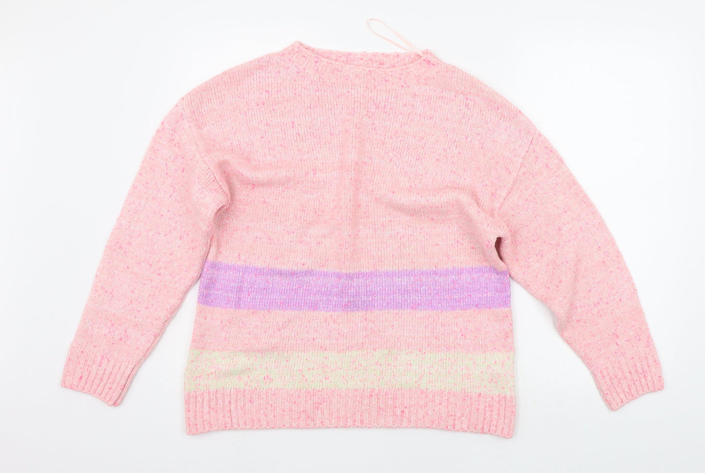 Nutmeg Womens Pink Striped  Pullover Jumper Size 12