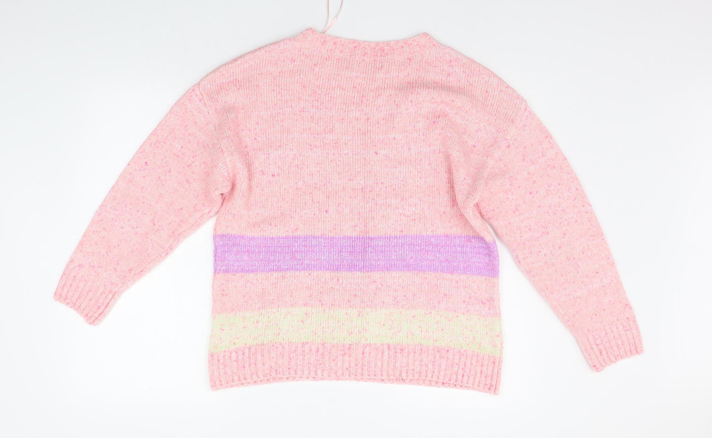 Nutmeg Womens Pink Striped  Pullover Jumper Size 12