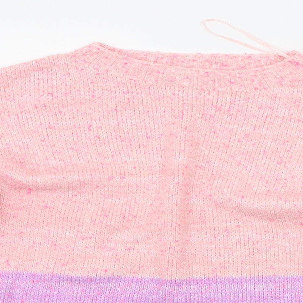 Nutmeg Womens Pink Striped  Pullover Jumper Size 12