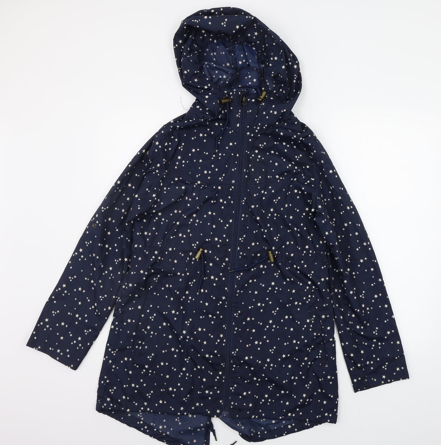 deniem co Womens Blue Geometric  Jacket Coat Size XS