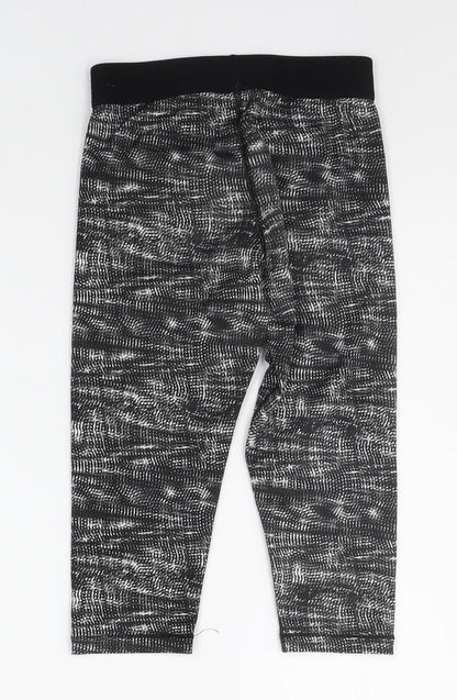 USA Pro Girls Black Geometric  Jegging Trousers Size 7-8 Years - Elasticated Waist