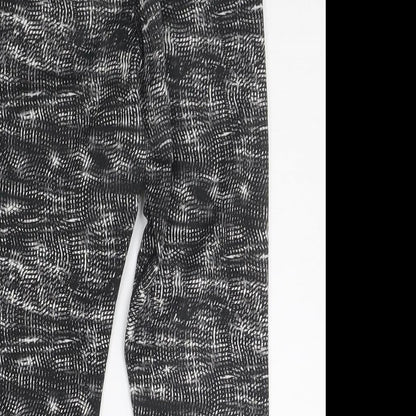 USA Pro Girls Black Geometric  Jegging Trousers Size 7-8 Years - Elasticated Waist