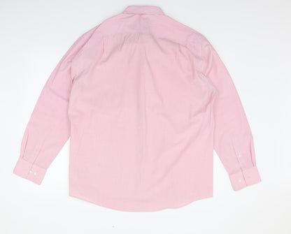 Mens UK Size 17 DEBNHAMS Pink  Button-Up Long Sleeve Casual Shirt