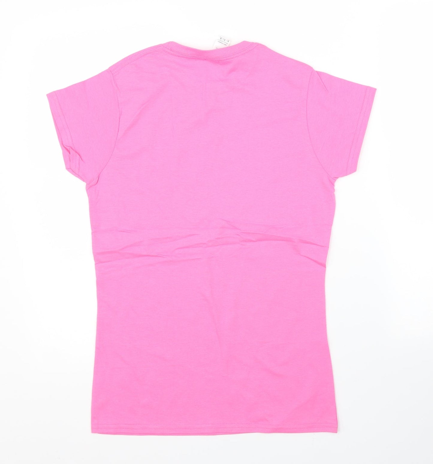 Womens UK Size M Gildan Pink Basic T-Shirt