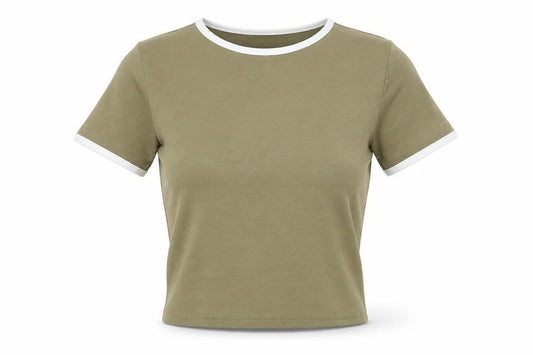 Womens UK Size 4 PRETTYLITTLETHING Green Ringer T-Shirt
