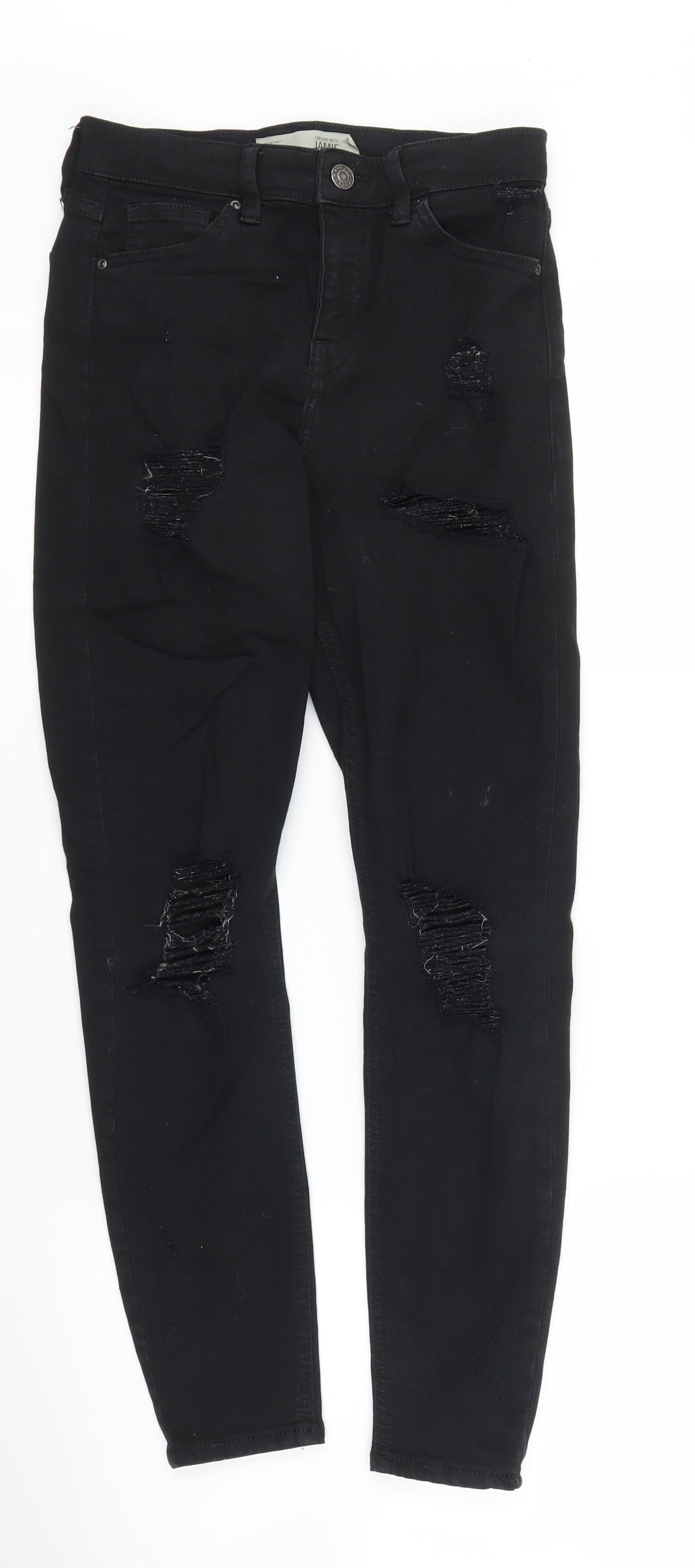 Topshop Womens Black  Denim Skinny Jeans Size 24 in L25 in