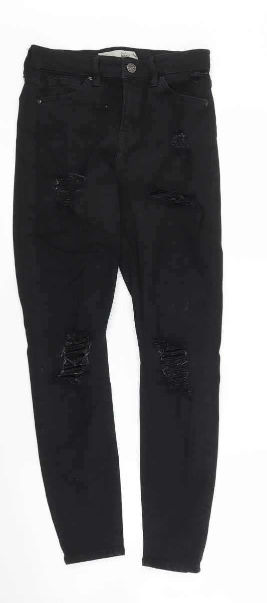 Topshop Womens Black  Denim Skinny Jeans Size 24 in L25 in