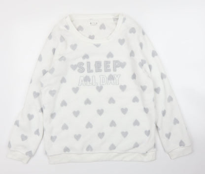 Primark Womens White   Pullover Jumper Size M  - PJ top