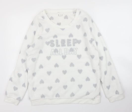 Primark Womens White   Pullover Jumper Size M  - PJ top