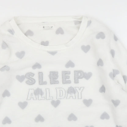 Primark Womens White   Pullover Jumper Size M  - PJ top