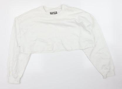 Womens UK Size M PRETTYLITTLETHING White Pullover Jumper