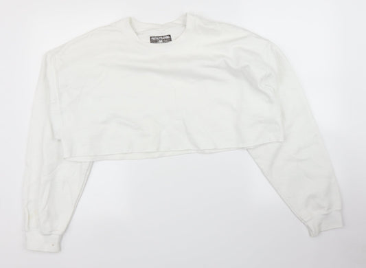 Womens UK Size M PRETTYLITTLETHING White Pullover Jumper