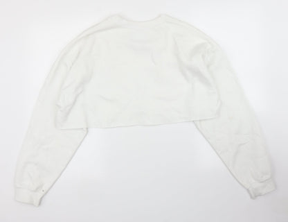 Womens UK Size M PRETTYLITTLETHING White Pullover Jumper