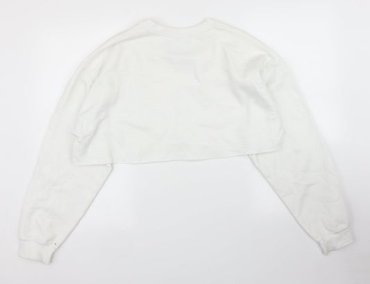 Womens UK Size M PRETTYLITTLETHING White Pullover Jumper