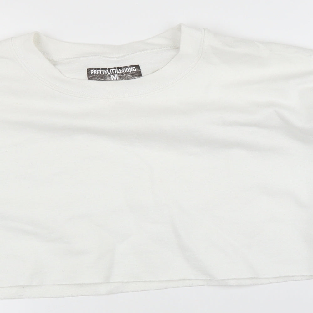 Womens UK Size M PRETTYLITTLETHING White Pullover Jumper