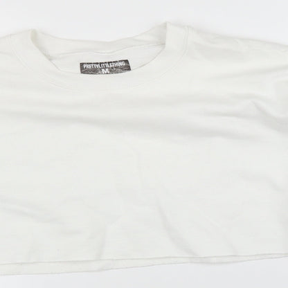 Womens UK Size M PRETTYLITTLETHING White Pullover Jumper