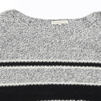 F&F Womens Grey Striped  Pullover Jumper Size 16